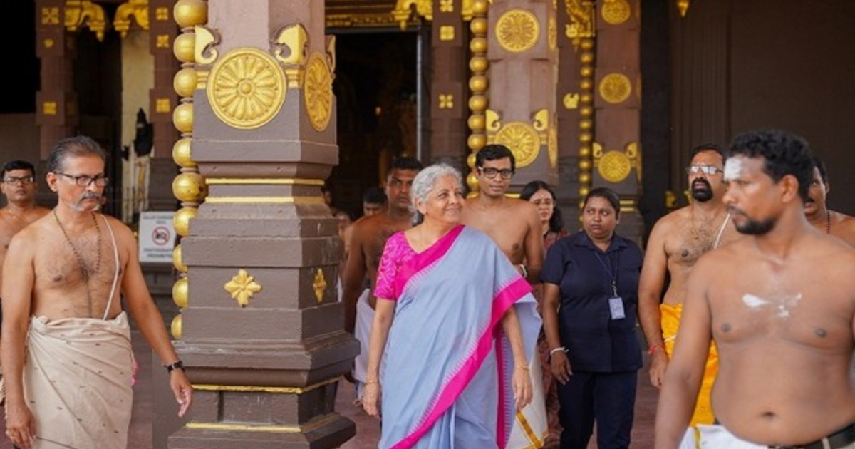 Union Finance Minister Nirmala Sitharaman visits Nallur Kandaswamy temple in Jaffna